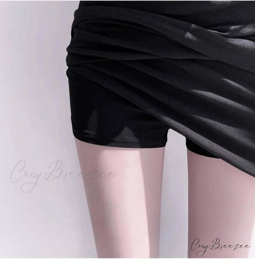 Uneven Pencil Stretch Skirt skirts-250223