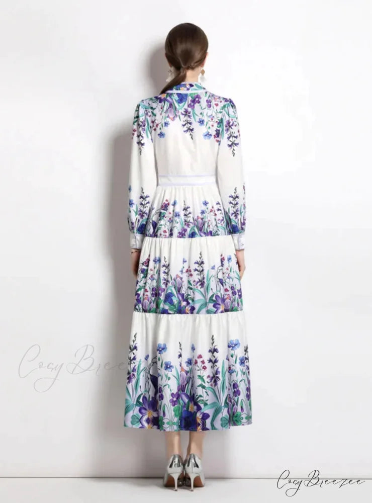 Up Arm Lace with Flowered Long Bow Gown Detail M / pink