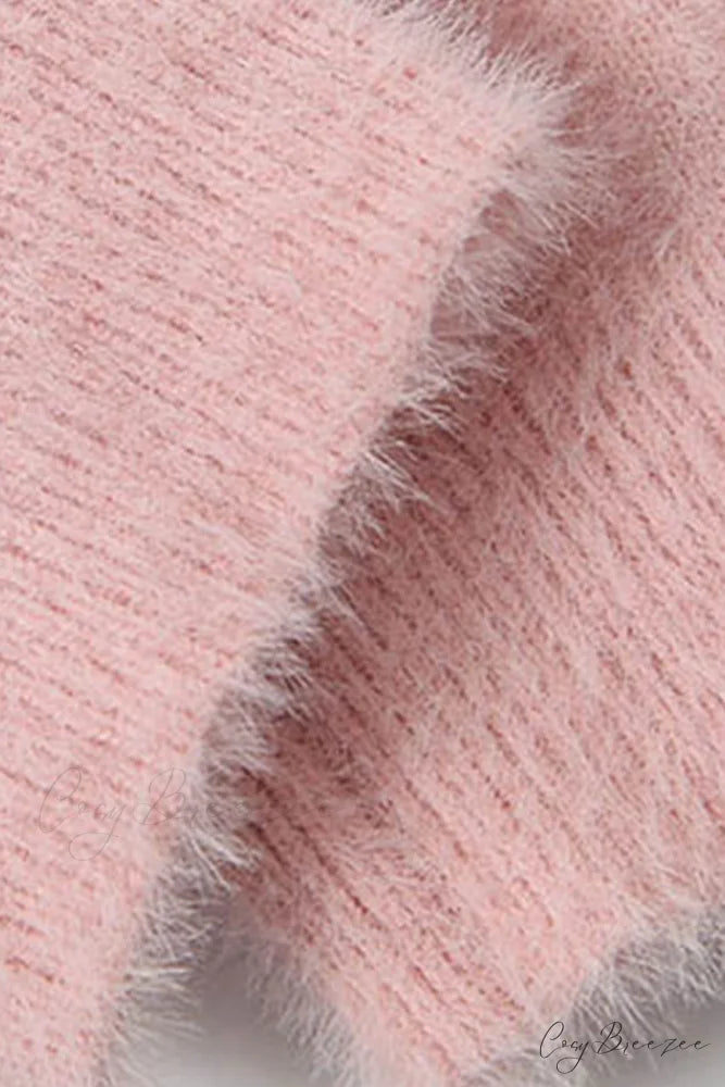 V Neck Color Solid Cardigan
