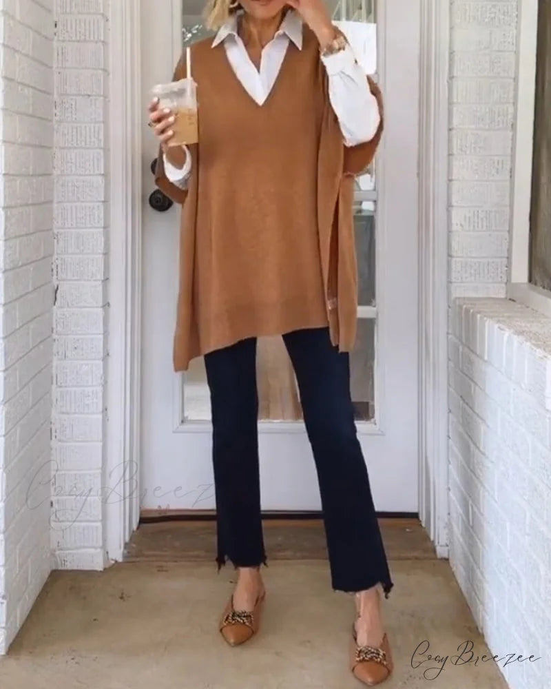 V-neck Pullover Sweater