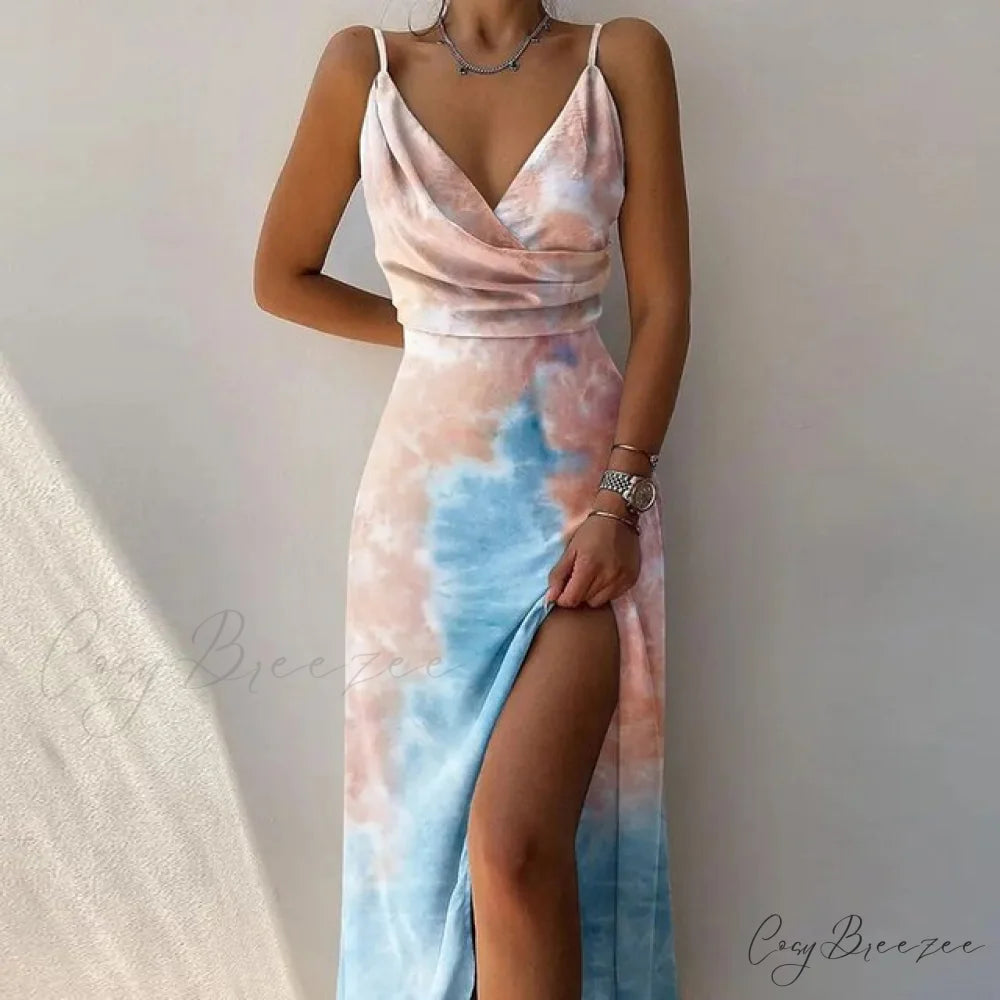 V Warm-Season Gown Sleeveless Design for Party Elegant Neck Women Style 6 / S