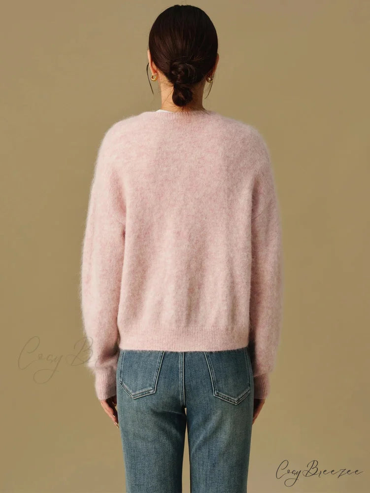 Versatile Round Neck Winter Knitted Cardigan for Women cardiagn-250126