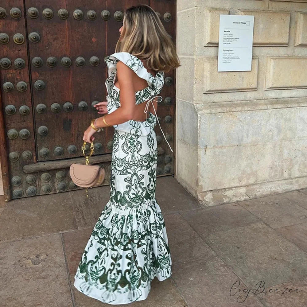 Vintage Cotton Floral Boho Dress bohodress-250126