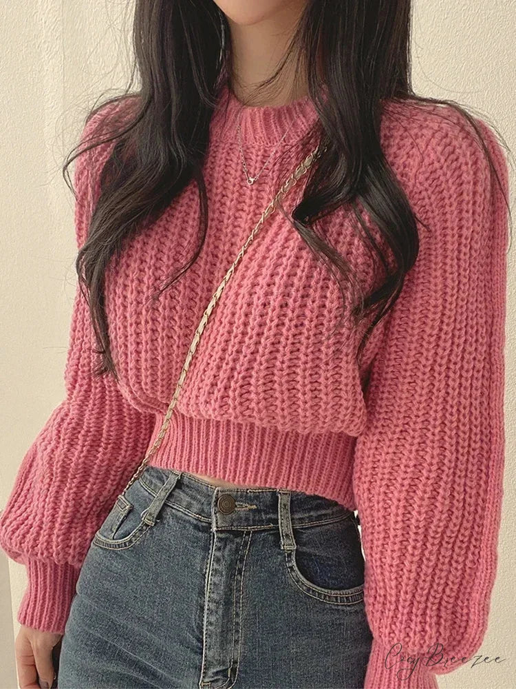 Vintage Lantern Long Sleeve Sweater swraters-241228