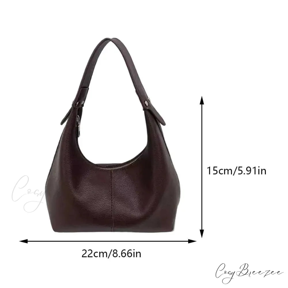 Vintage PU Leather Underarm Shoulder Bag shoulder-250126