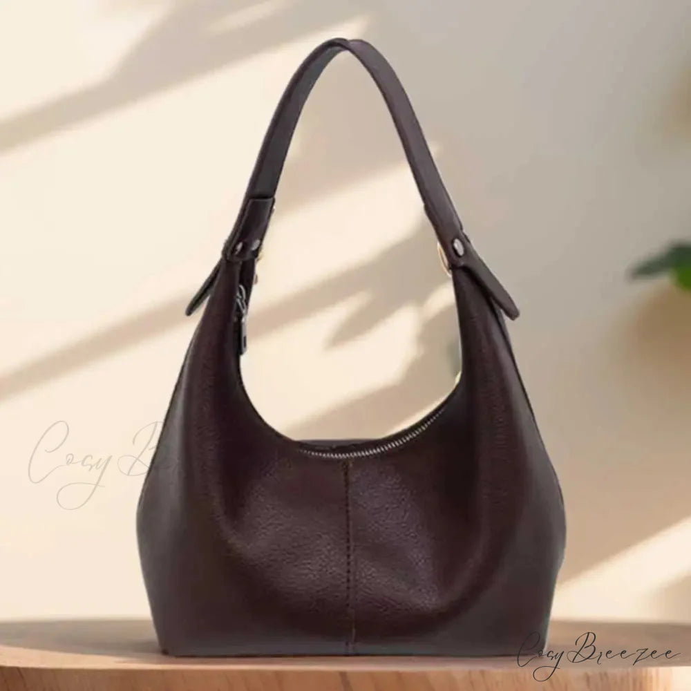 Vintage PU Leather Underarm Shoulder Bag Coffee shoulder-250126