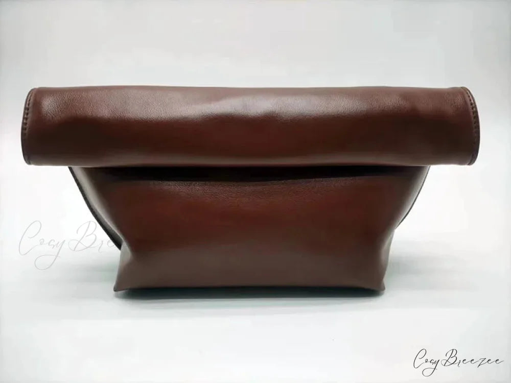 Vintage Soft PU Leather Clutch coffee wristlet-250126