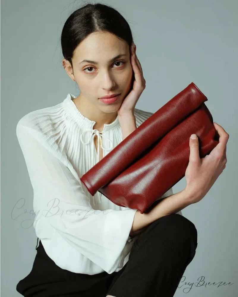 Vintage Soft PU Leather Clutch wristlet-250126