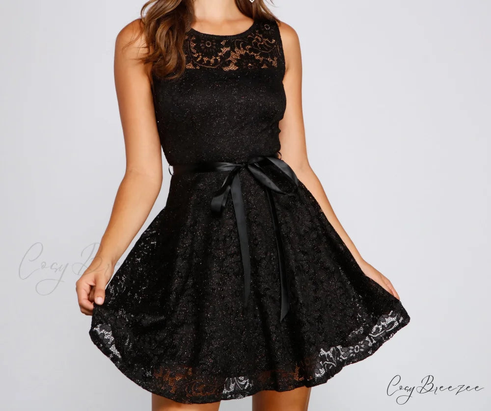 Violetta Formal Glitter Charming And Lace Party Dress