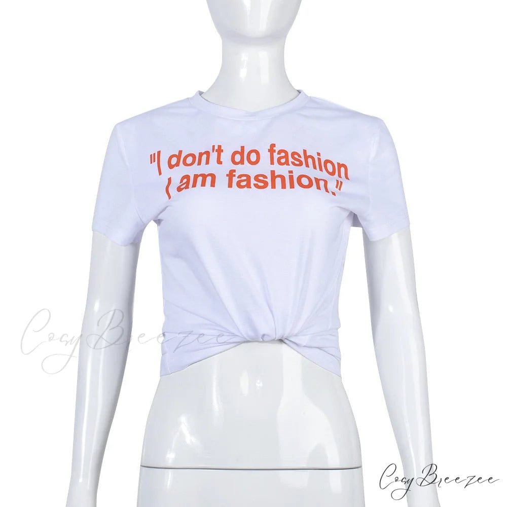Warm-Season Arm White Letter Streetwear Blouse Design Crop Cute Casual T Women Slim O-Neck Brief Tops Fashion Crop Tees