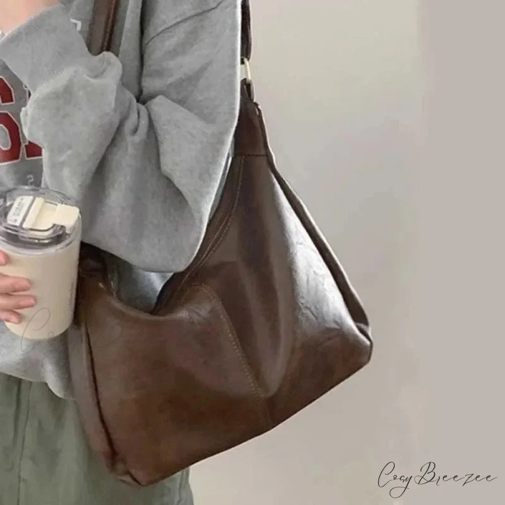 Weaving Straw Top-Handle Bag Coffee shoulder-250126