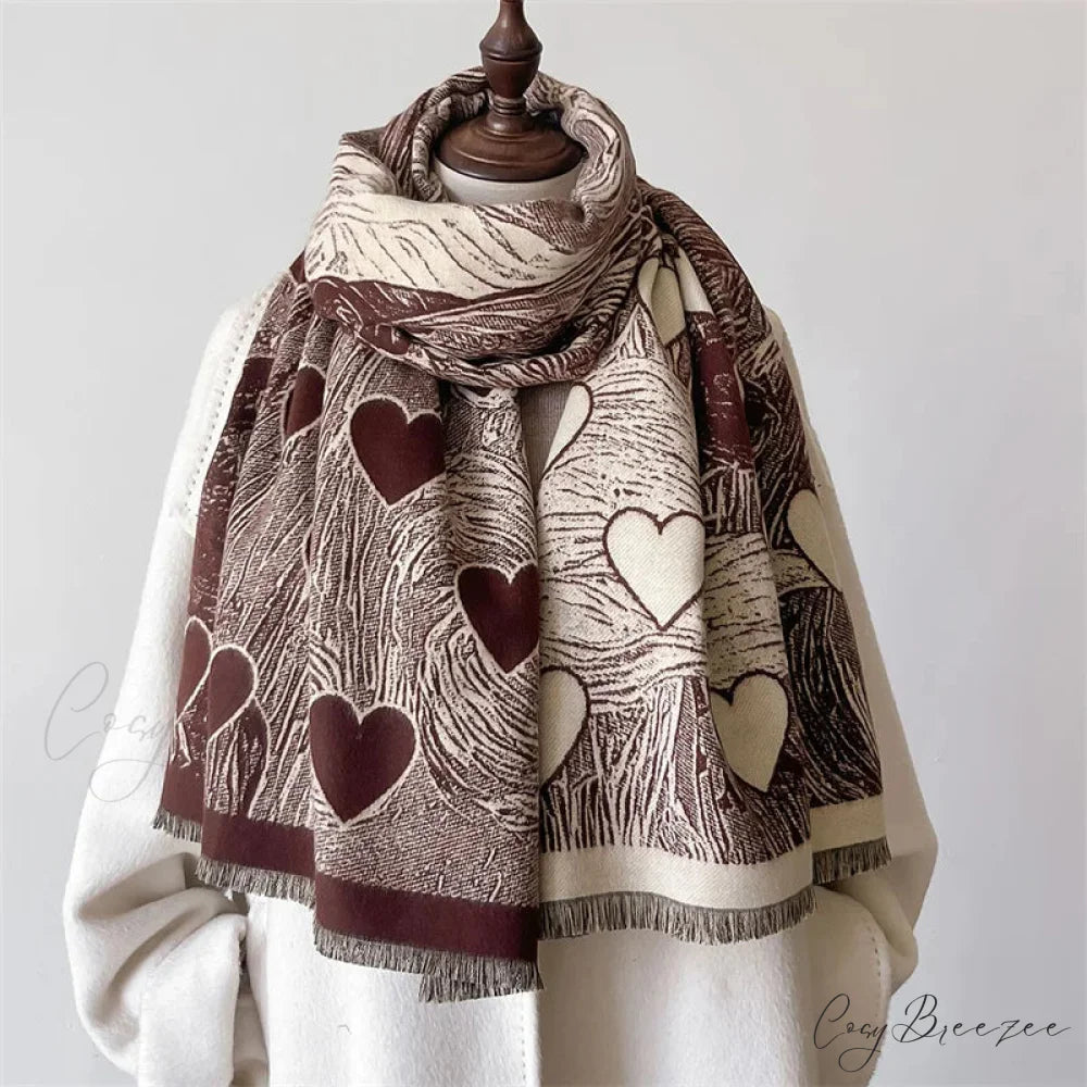 Winter Cashmere Shawl Wrap Scarf red 1 scarf-241228