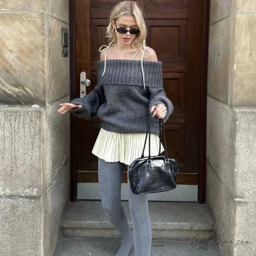 Winter Lapel Short Sweater GRAY / One Size swraters-241228