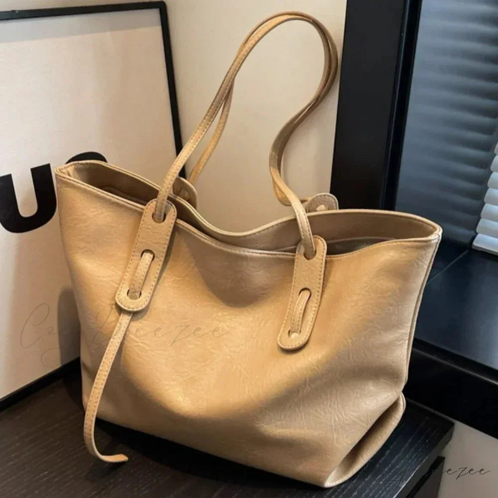 Winter Leather Tote Bag shoulder-250126