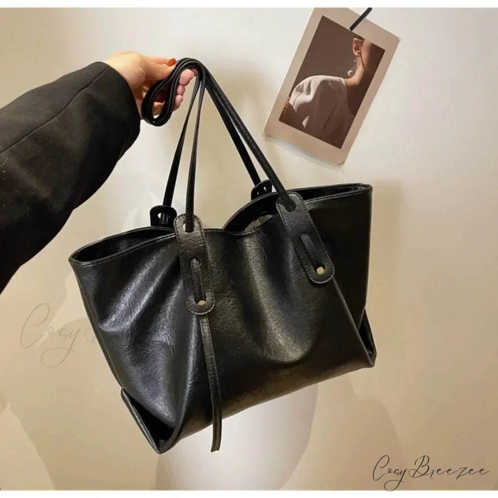 Winter Leather Tote Bag shoulder-250126