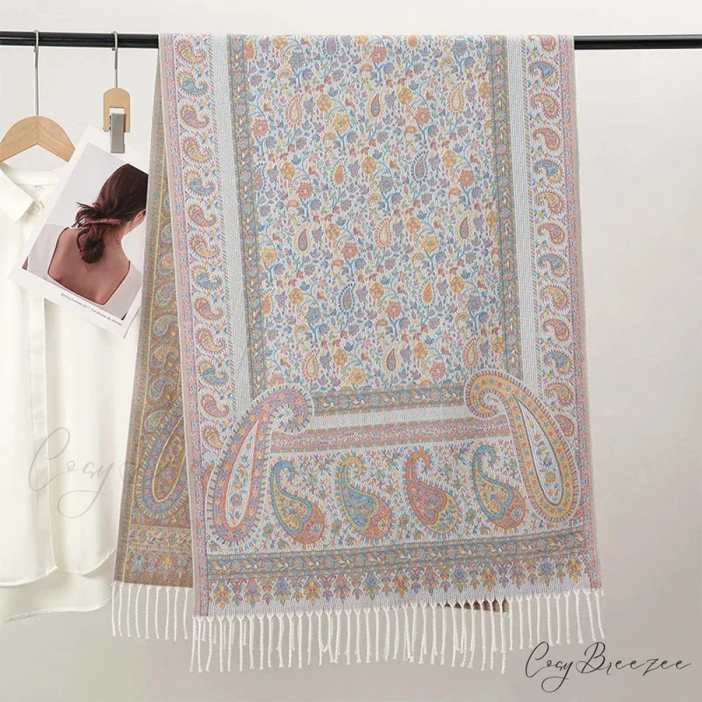 Winter Paisley Cashmere Pashmina Scarf scarf-241228