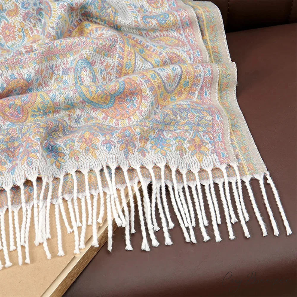 Winter Paisley Cashmere Pashmina Scarf scarf-241228