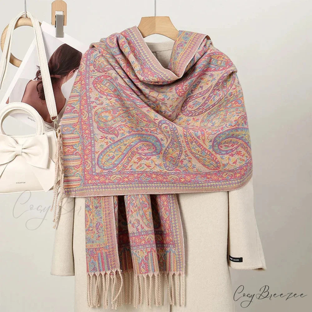 Winter Paisley Cashmere Pashmina Scarf Color2 scarf-241228