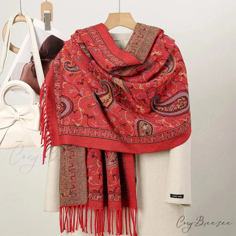 Winter Paisley Cashmere Pashmina Scarf Color25 scarf-241228