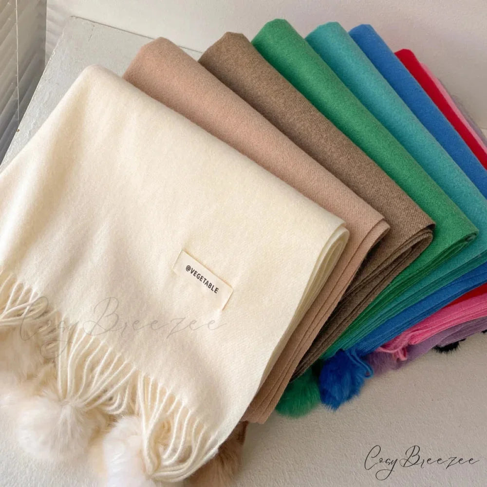 Winter Warm Cashmere Solid Shawl Scarf scarf-241228
