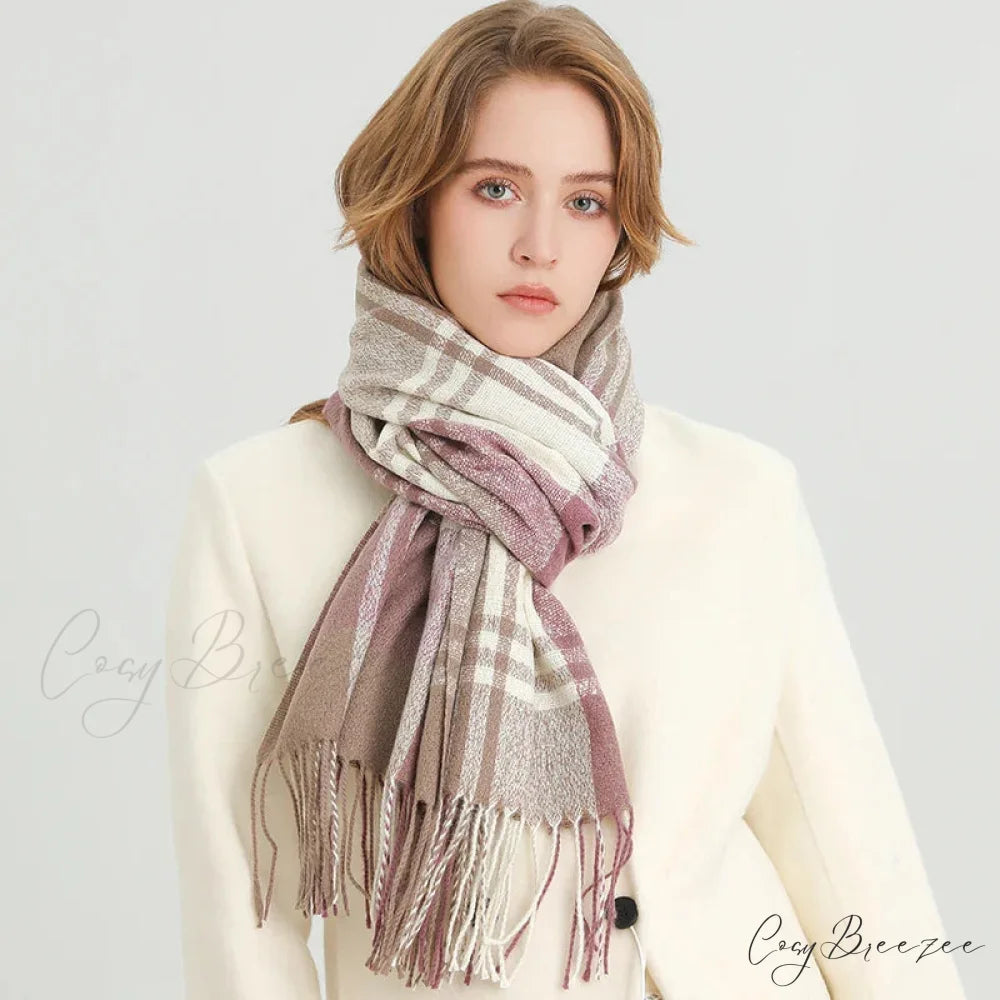 Winter Warm Colorful Cashmere Like Thick Pashmina Tassels Plaid Scarf