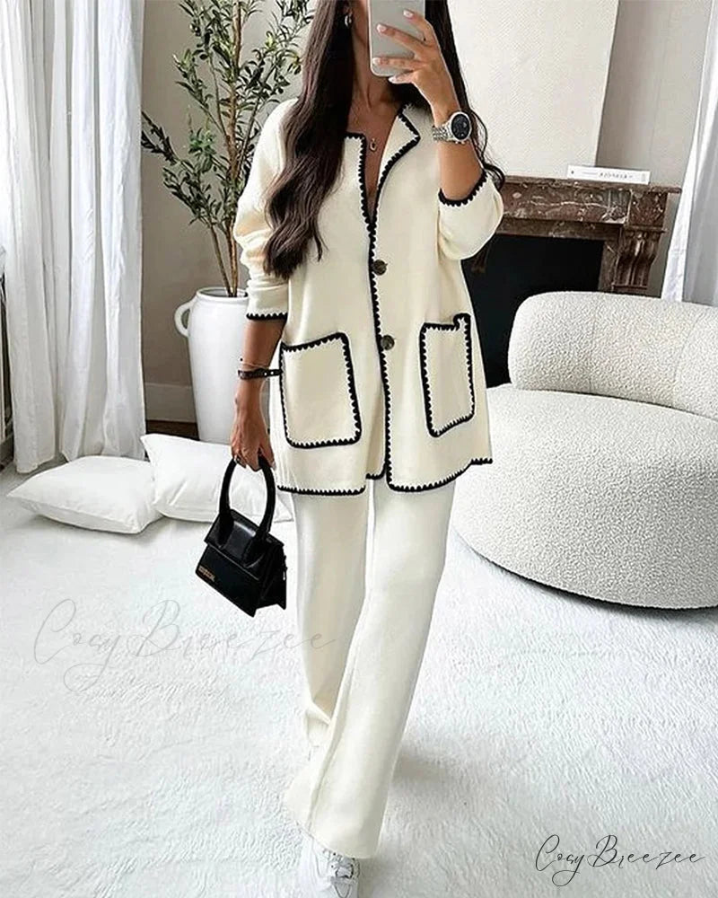 with Cardigan Pockets White / S