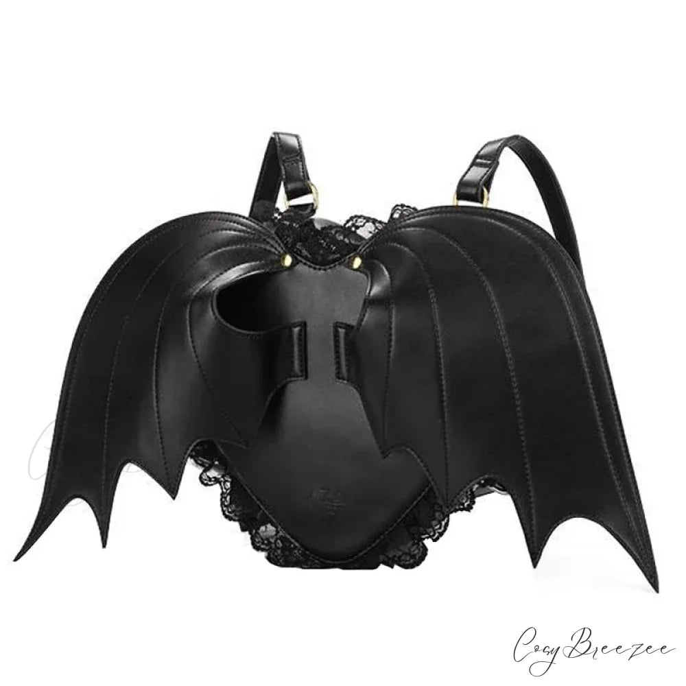 Women Bat Wing Punk Stylish Newest Angel Wings Cute Devil Bag Black / onesize