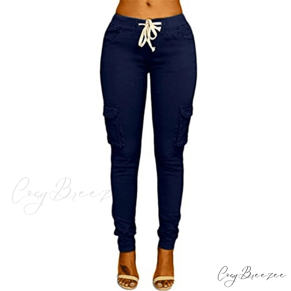 Women Ladies Trousers Military Pants Women Dark Blue / S