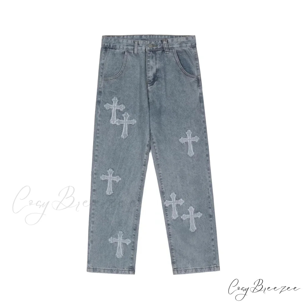 Women Pant Woman High Waist Denim Pants Wide Leg Denim Clothing Blue Vintage Quality Fashion Straight Jean