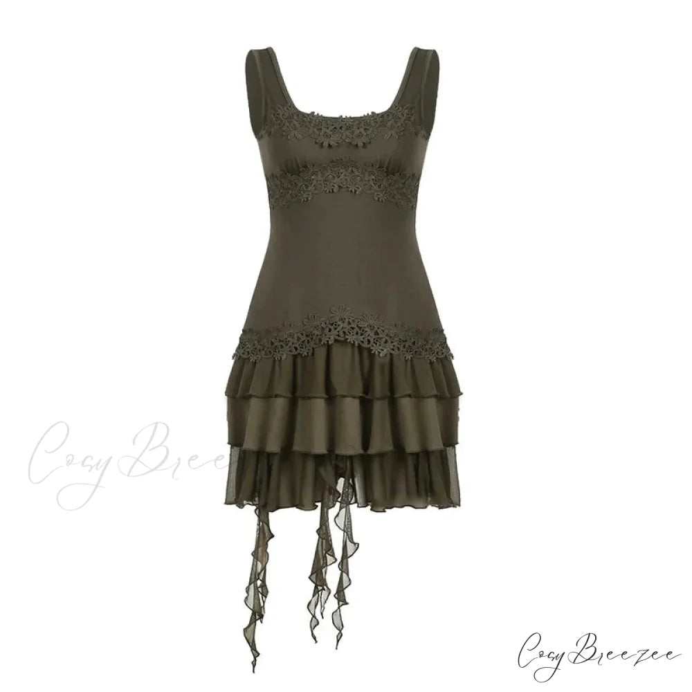 Women’s Fashion Vacation Party Mini Dress Beige / S