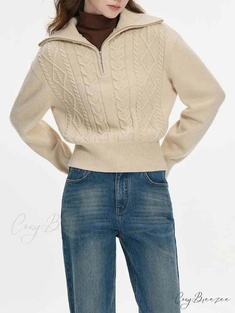 Wool V-neck Chic Pullover Two Color Sweater swraters-241228