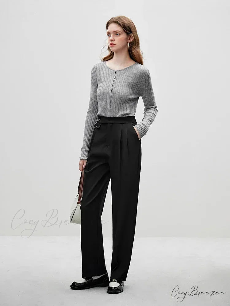 Woolen Round Neck Sweater Casual Loose Sweater swraters-241228
