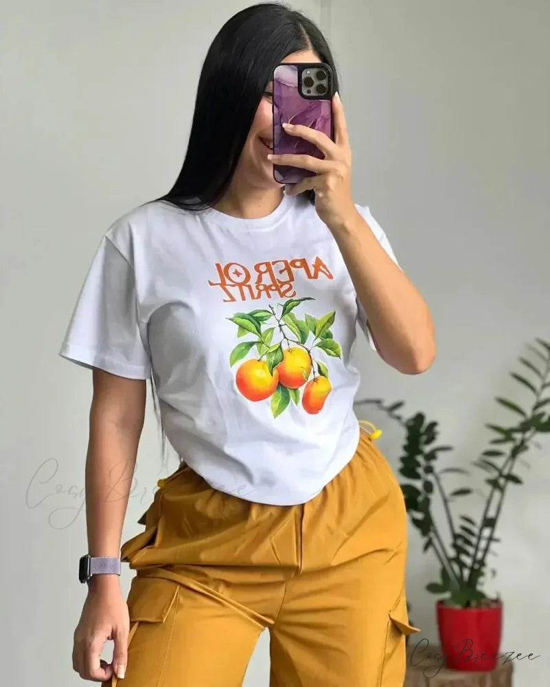 Y2K Casual Wine Bottle Graphic T-shirt white4 / S t-shirt-250223