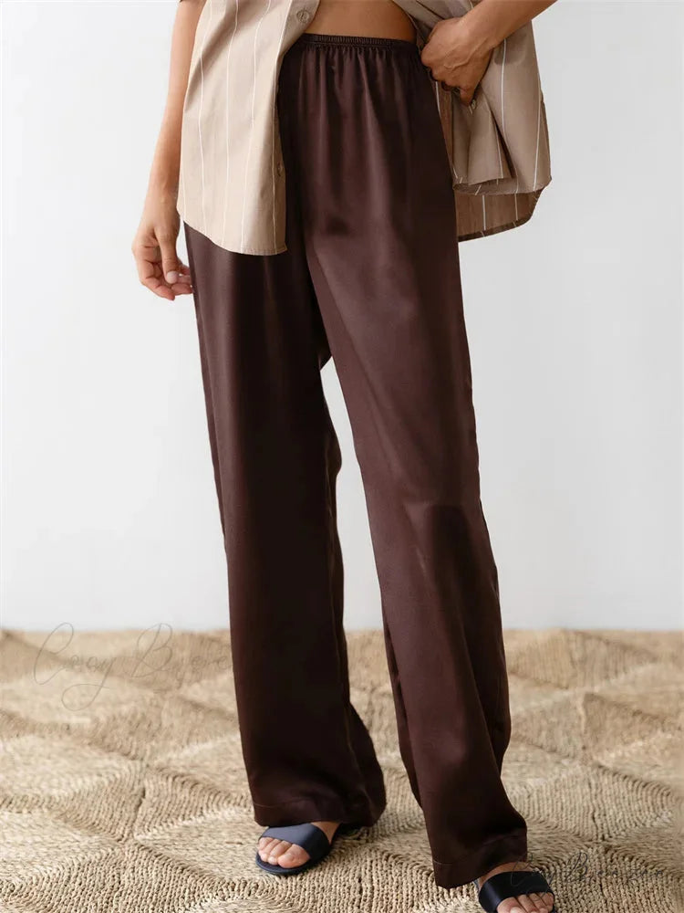 Y2K Streaked Pull-Tie Relaxed Straight Street Pant RED / S pant-250223