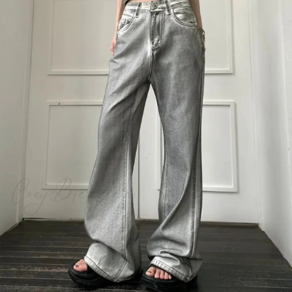 Y2K Vintage Loose Wide Leg Denim Pants pants-241228