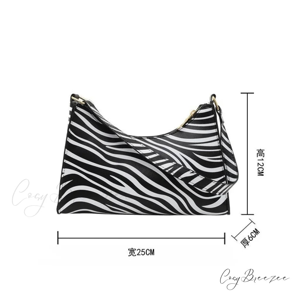 Zebra Print PU Leather Underarm Shoulder Bag shoulder-250126