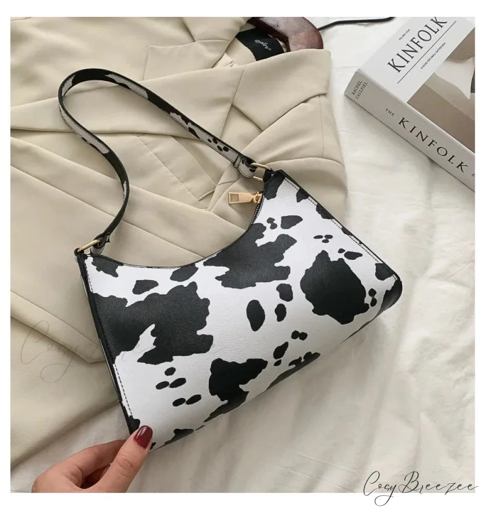 Zebra Print PU Leather Underarm Shoulder Bag Cow shoulder-250126