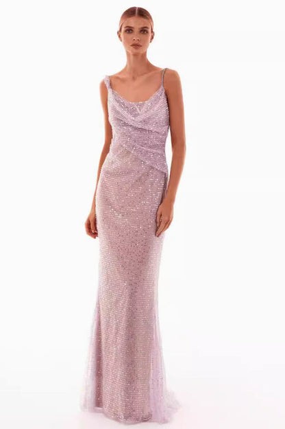 Artemesia Sequin Stylish Backless Maxi Dress