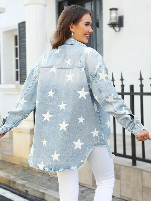 Star Jacket with Denim Pockets