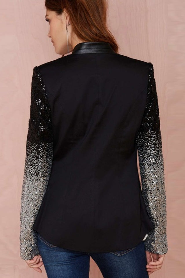 Blazer With Stylish Sequins Sleeve