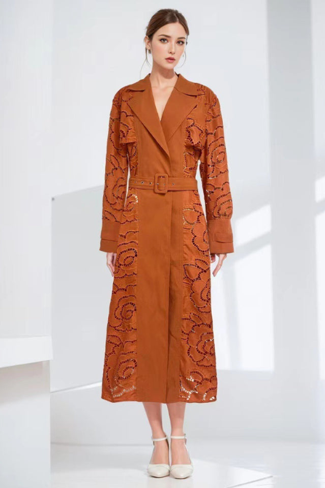 Arthur Embroidered Stylish Trench Coat