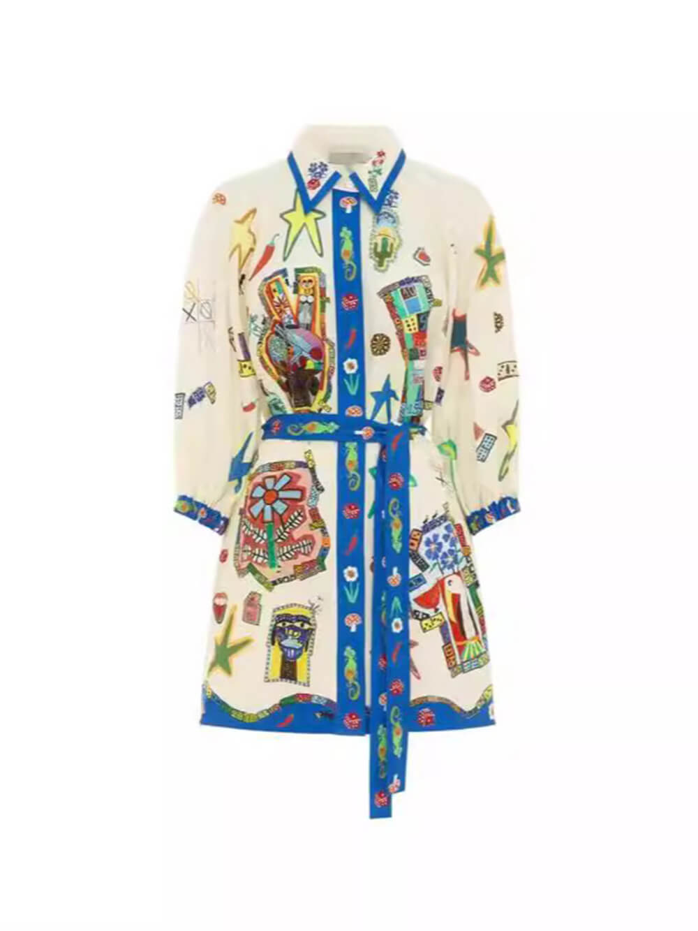 Temperament Peplum Stylish Printed Cardigan Dress