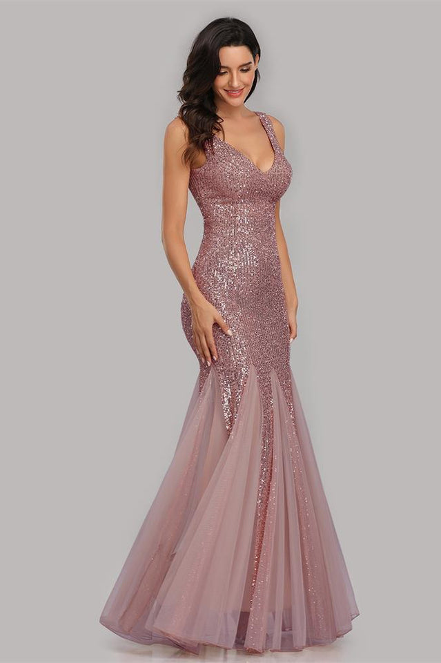 Adeline Sparkly Stylish Sequin Fishtail Gown