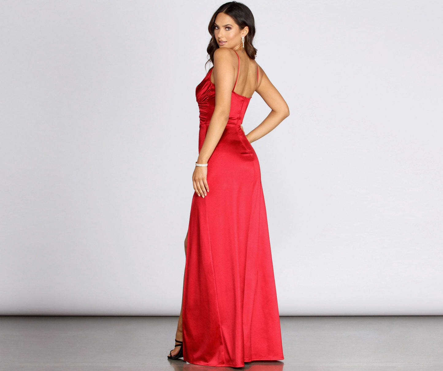 Cosybreezee - Amelia High Slit Satin Formal Dress