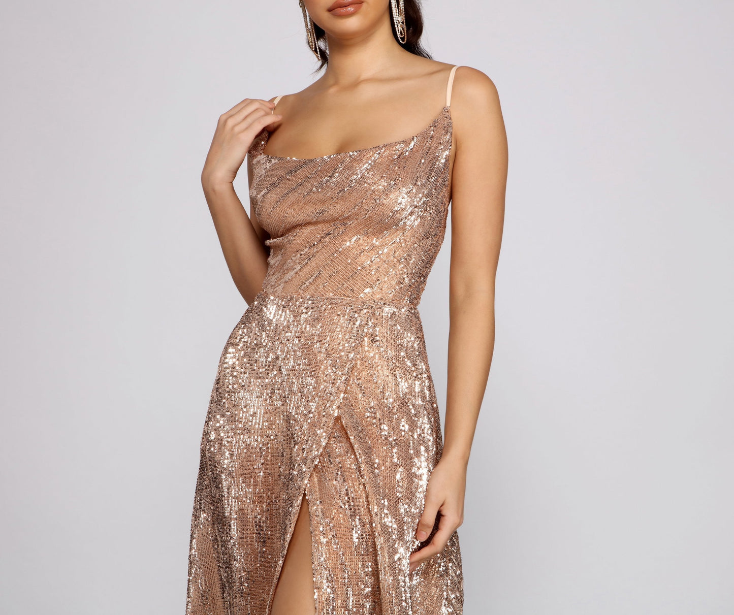 Cosybreezee - Blair Sequin Wrap Front Formal Dress