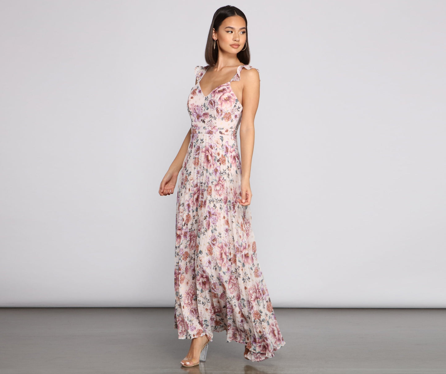 Cosybreezee - Ava Formal Floral Pleated Dress