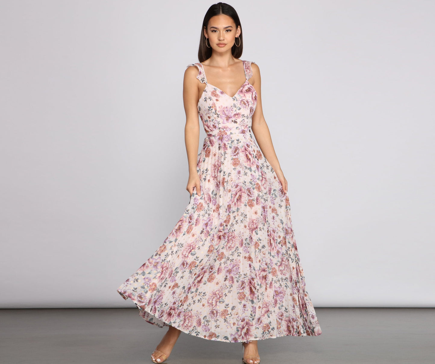 Cosybreezee - Ava Formal Floral Pleated Dress