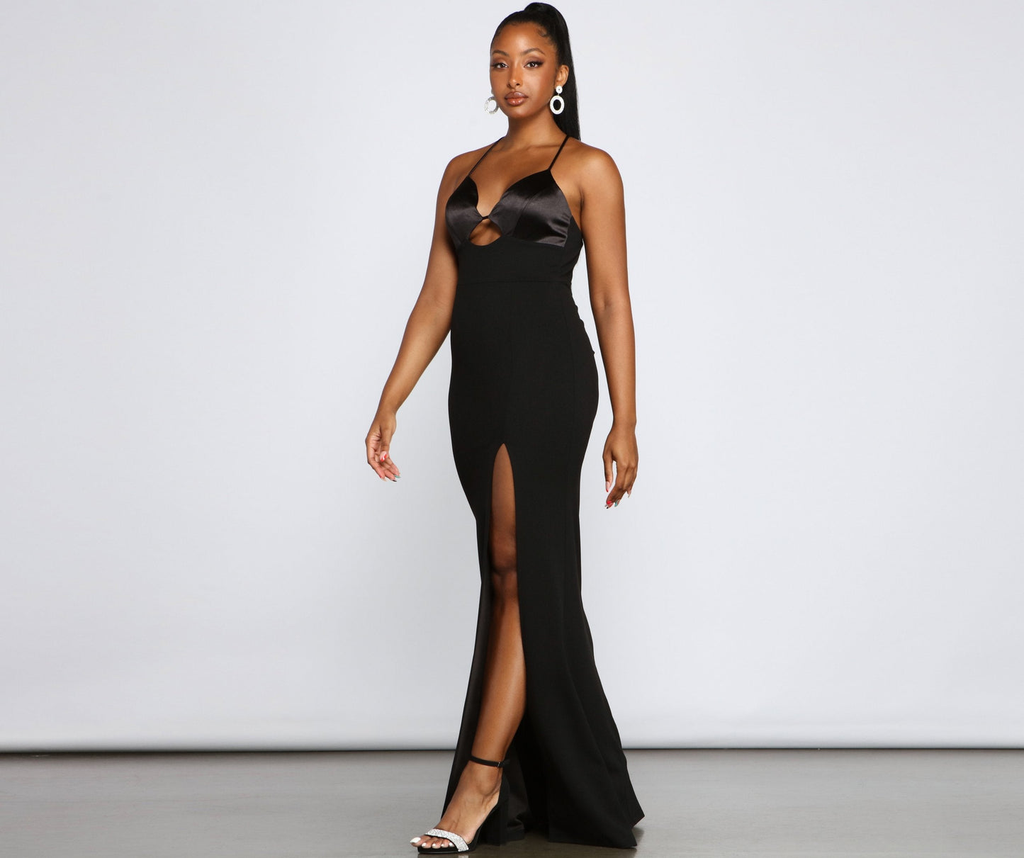 Cosybreezee - Amelie High Slit Crepe Dress - Formal and Charming