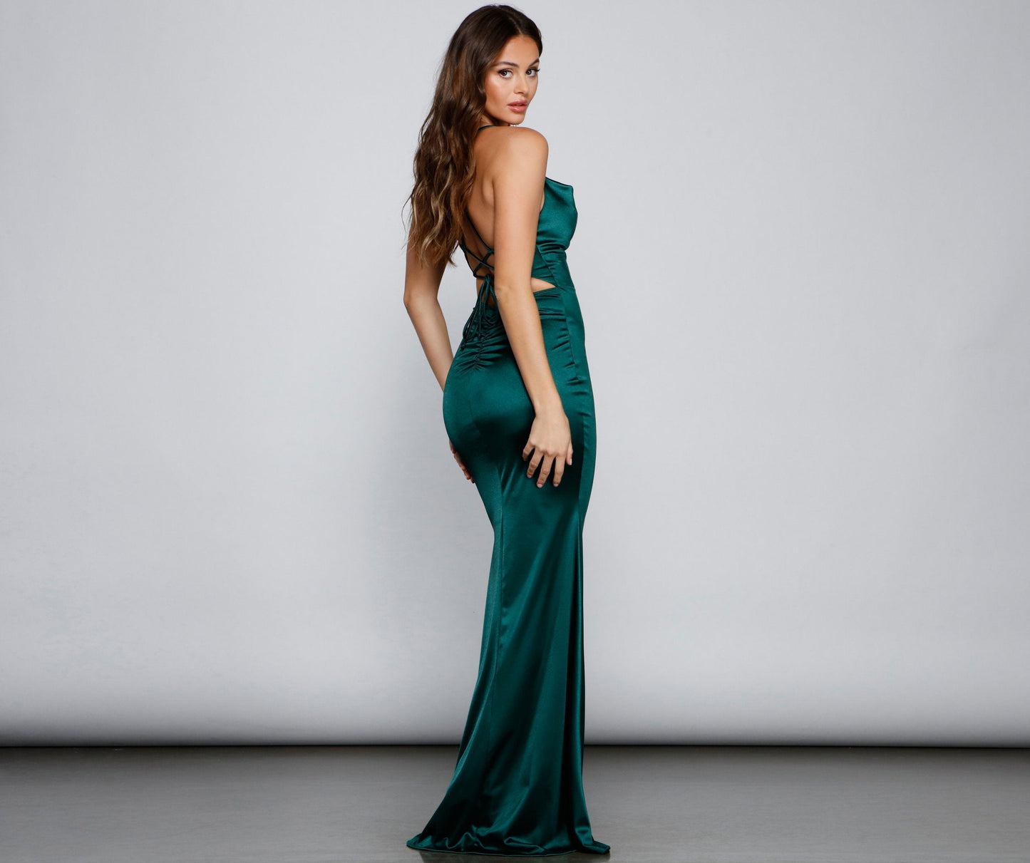 Selena Ruched Stylish Satin Mermaid Dress