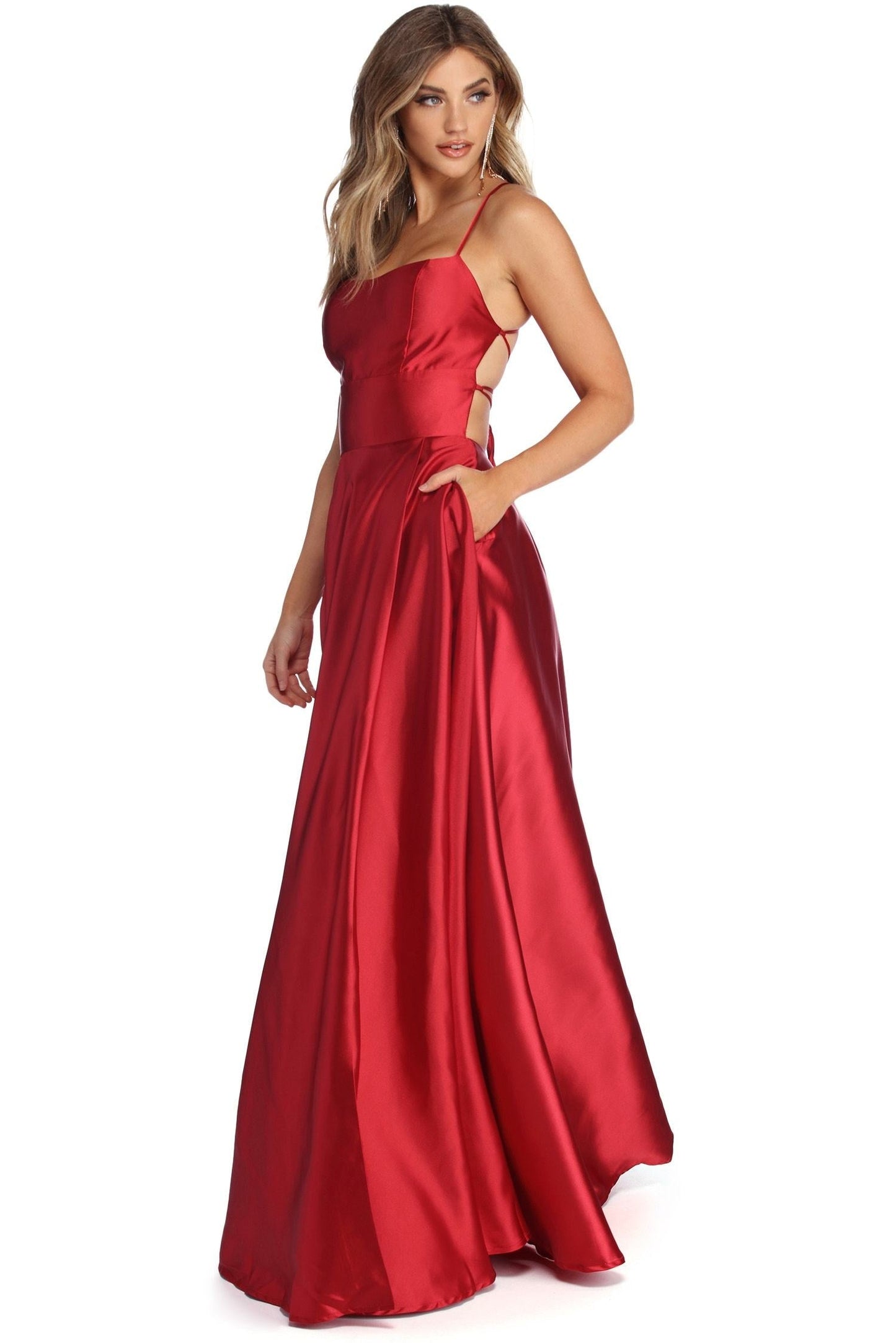 Anne Formal Stylish Lattice Satin Dress